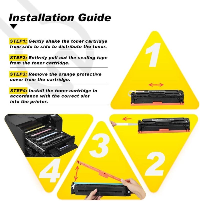 v4ink Remanufactured Toner Cartridge Replacement for HP 125A CB540A CB541A CB542A CB543A Toner for use with HP Color CP1215 CP1518ni CP1515n CM1312nfi MFP Printer â€“ Black Cyan Magenta Yellow - Image 3